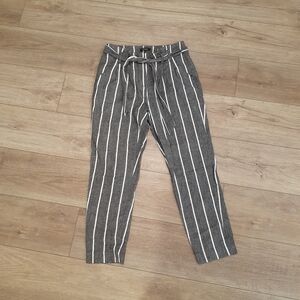 RW&CO High Rise Businesscore/Business Casual Striped Ankle Pant Linen Blend